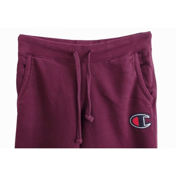 Champion Big C Logo Joggers Mens S Maroon Purple Sweatpants - Picture 2 of 6